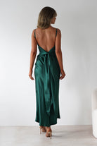 Hermie Silky Satin Maxi  | Forest Green - Oh Hello Clothing