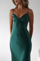 Hermie Silky Satin Maxi  | Forest Green - Oh Hello Clothing