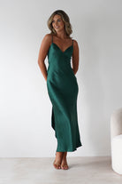 Hermie Silky Satin Maxi  | Forest Green - Oh Hello Clothing