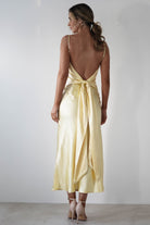 Hermie Silky Satin Maxi  | Lemon - Oh Hello Clothing