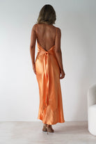 Hermie Silky Satin Maxi  | Orange - Oh Hello Clothing