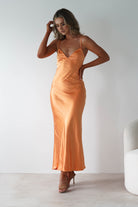 Hermie Silky Satin Maxi  | Orange - Oh Hello Clothing