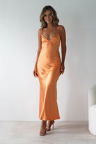 Hermie Silky Satin Maxi  | Orange - Oh Hello Clothing