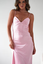 Hermie Silky Satin Maxi  | Pink - Oh Hello Clothing