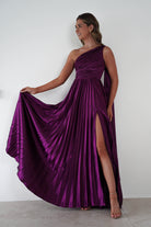 MANIJU Dresses Jianna Peated Maxi Dress | PLUM