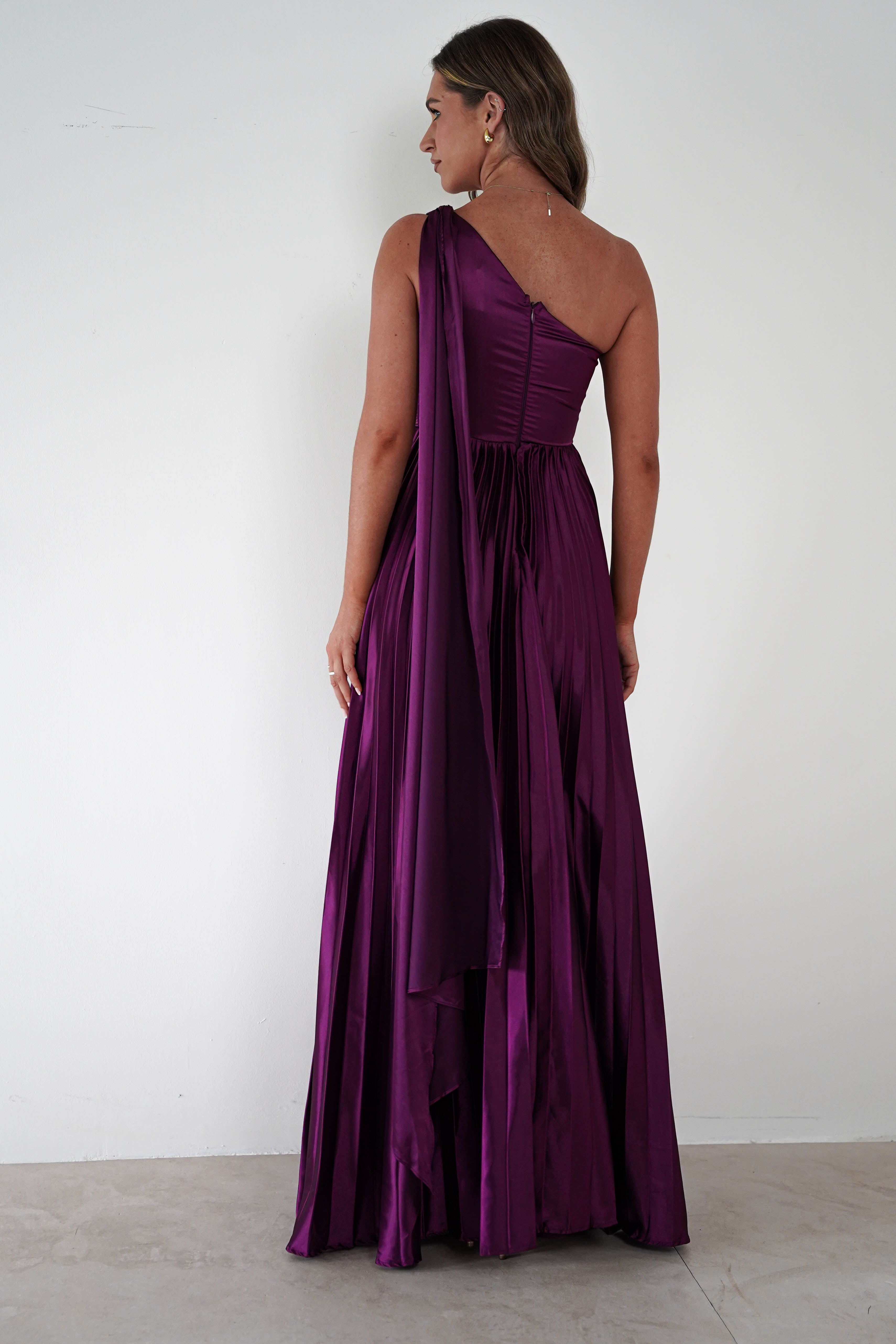 MANIJU Dresses Jianna Peated Maxi Dress | PLUM
