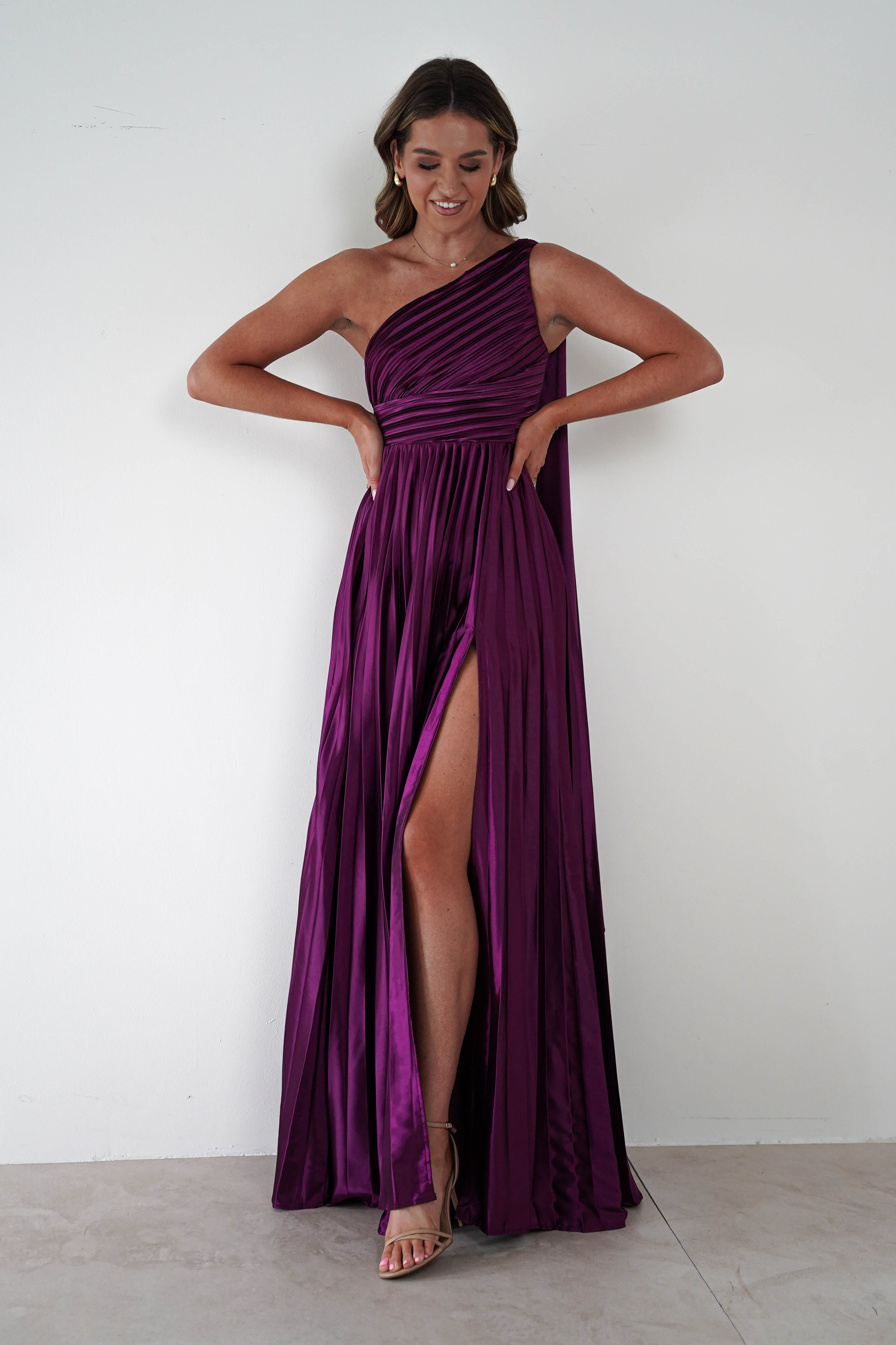 MANIJU Dresses Jianna Peated Maxi Dress | PLUM