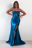 Karra Bodycon Strapless Gown | Teal | Oh Hello Clothing | S (8)
