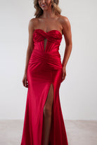 Karra Bodycon Strapless Gown | Red - Oh Hello Clothing