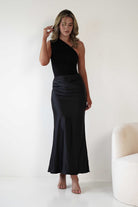Kashia Draped Satin Maxi Dress | Black | Oh Hello Clothing | XS (6)