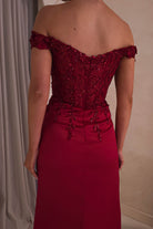 Khacy Embellished Gown | Dark Red - Oh Hello Clothing