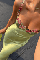 Klabelle Satin Maxi Dress | Lime | Oh Hello Clothing | XS (6)