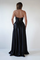 Kristi Strapless A Line Gown | Black - Oh Hello Clothing