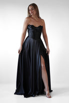 Kristi Strapless A Line Gown | Black - Oh Hello Clothing