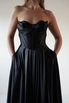 Kristi Strapless A Line Gown | Black - Oh Hello Clothing