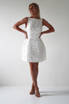 Lanie Round Neck Mini Dress | White - Oh Hello Clothing