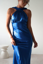 Lauryn Halter Neck Maxi Dress | Cobalt Blue | Oh Hello Clothing | XS (6)
