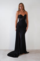 Lavelle Glitter Bodycon Gown | Black - Oh Hello Clothing