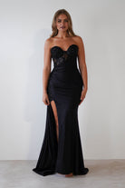 Lavelle Glitter Bodycon Gown | Black - Oh Hello Clothing