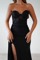 Lavelle Glitter Bodycon Gown | Black - Oh Hello Clothing