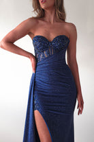 Lavelle Glitter Bodycon Gown | Navy - Oh Hello Clothing