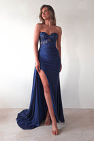 Lavelle Glitter Bodycon Gown | Navy - Oh Hello Clothing