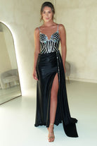 Leonardo Diamante Bodycon Gown | Black - Oh Hello Clothing