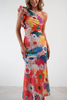 Logen Ruffle Sleeve Midaxi | Orange Floral Print - Oh Hello Clothing
