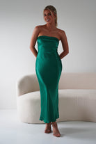 Lucia Soft Satin Slip Midi  | Emerald Green - Oh Hello Clothing