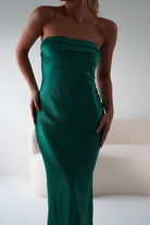 Lucia Soft Satin Slip Midi  | Emerald Green - Oh Hello Clothing
