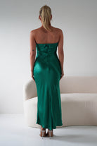 Lucia Soft Satin Slip Midi  | Emerald Green - Oh Hello Clothing