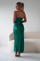 Lucia Soft Satin Slip Midi  | Emerald Green - Oh Hello Clothing