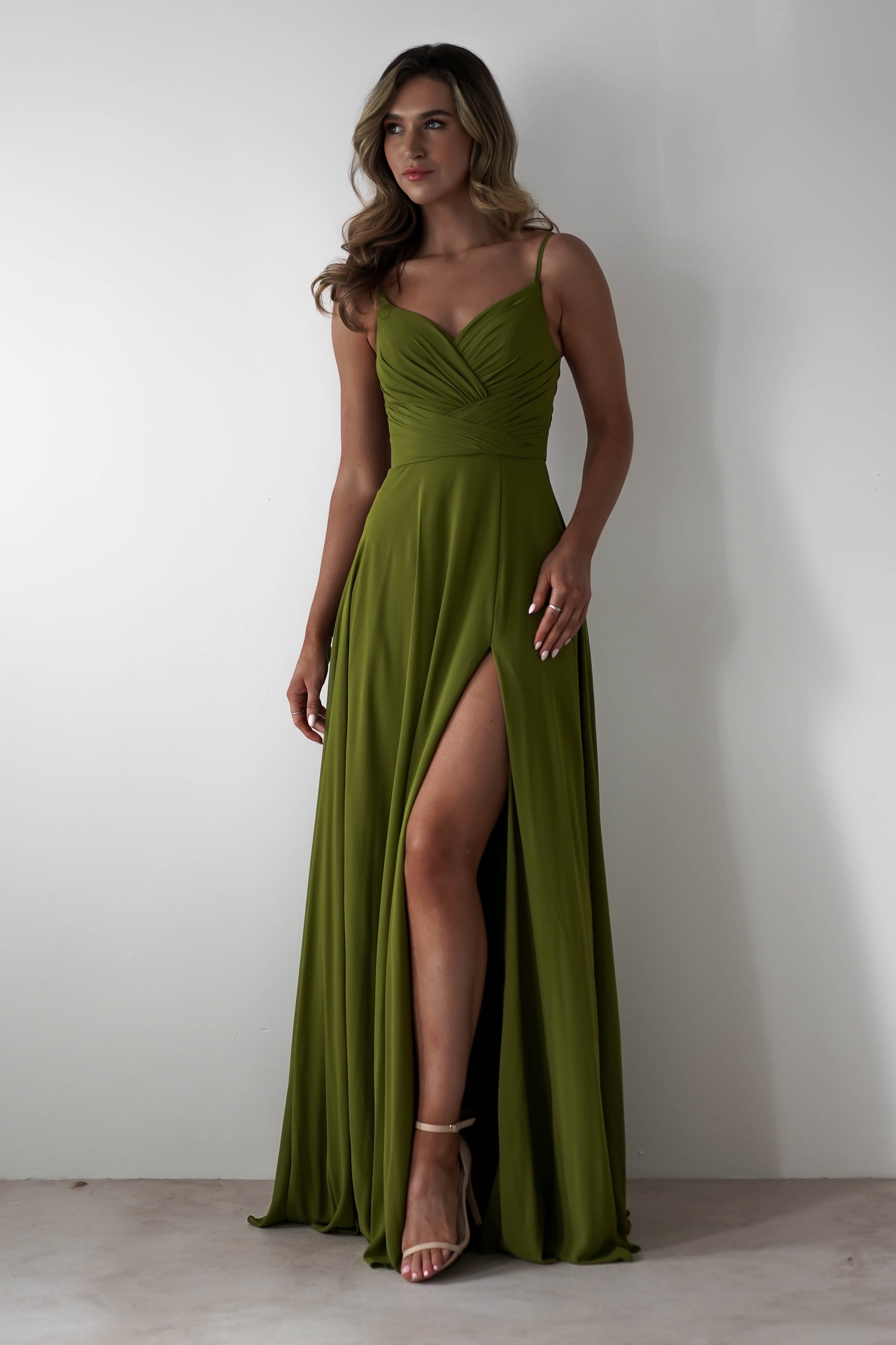 Lupita Chiffon Maxi Dress | Lime - Oh Hello Clothing