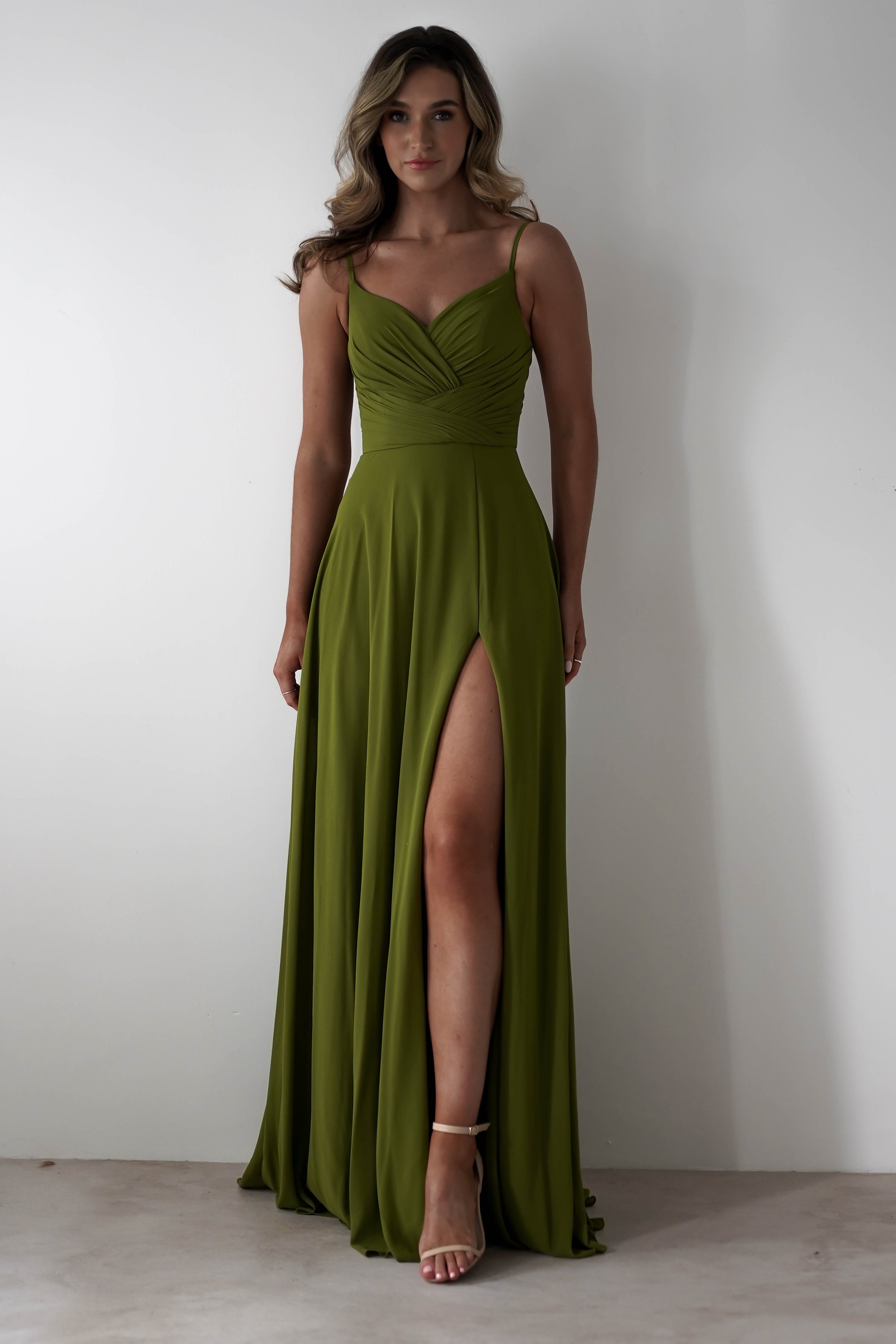 Lupita Chiffon Maxi Dress | Lime