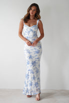 Lynelle Floral Sequin Maxi  | Blue/White - Oh Hello Clothing