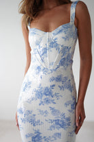 Lynelle Floral Sequin Maxi  | Blue/White - Oh Hello Clothing