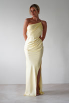 Lyra Soft Matte Satin Maxi  | Yellow - Oh Hello Clothing