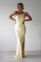 Lyra Soft Matte Satin Maxi  | Yellow - Oh Hello Clothing