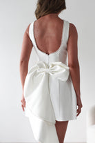 Maria Pearl Bow Detail Mini  | White - Oh Hello Clothing