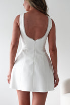 Maria Pearl Bow Detail Mini  | White - Oh Hello Clothing