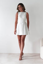 Maria Pearl Bow Detail Mini  | White - Oh Hello Clothing