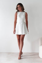 Maria Pearl Bow Detail Mini  | White - Oh Hello Clothing