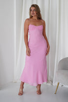Maya Low Back Midaxi  | Pink - Oh Hello Clothing