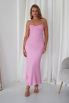 Maya Low Back Midaxi  | Pink - Oh Hello Clothing