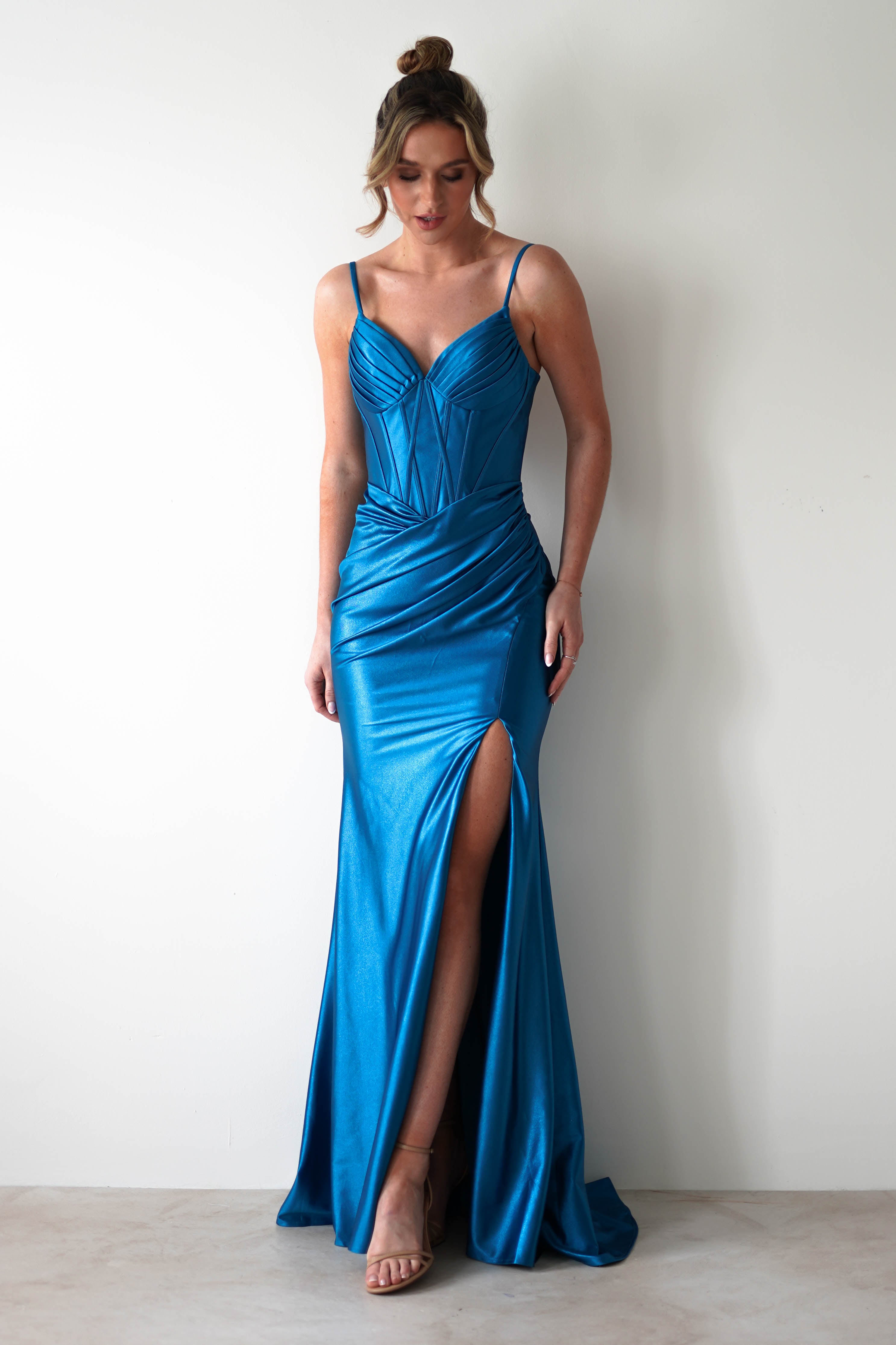 Meaghan Bodycon Gown | Turquoise - Oh Hello Clothing