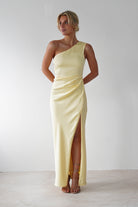 Meera Soft Matte Satin Midaxi  | Yellow 