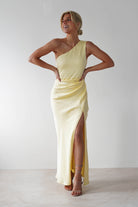Meera Soft Matte Satin Midaxi  | Yellow 