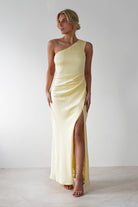 Meera Soft Matte Satin Midaxi  | Yellow 