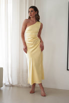 Meera Soft Matte Satin Midaxi  | Yellow 