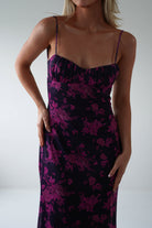 Merlo Low Back Midaxi  | Grape Print - Oh Hello Clothing
